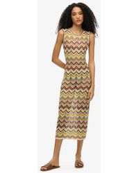 Superdry - & Co Zig Zag Knit Midi Dress - Lyst