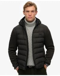 Superdry - & Co Hooded Storm Knit Hybrid Jacket - Lyst