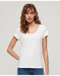 Superdry - Ladies Classic Embroidered Scoop Neck T-shirt - Lyst