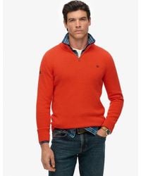 Superdry - Cotton Half Zip Knit Jumper - Lyst