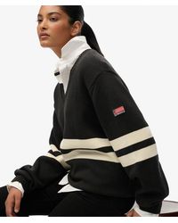 Superdry - & Co Oversized Striped V-neck Jumper - Lyst