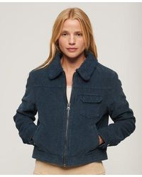 Superdry - Cropped Sherpa Lined Cord Jacket - Lyst