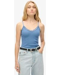 Superdry - & Co Ladies Slim Fit Lace Trim Athletic Essential Cami Top - Lyst