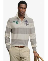 Superdry - & Co Double Emblem Stripe Rugby Top - Lyst
