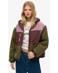 Superdry - & Co Ladies Classic Colourblock Hooded Fleece Jacket - Lyst