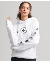 Superdry - Code Globe Logo Loose Hoodie Optic - Lyst