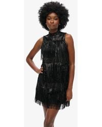 Superdry - & Co Fringe Sequin A Line Mini Dress - Lyst