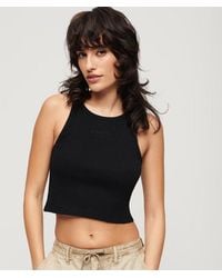 Superdry - & Co Ladies Slim Fit Embroidered Rib Racer Vest - Lyst