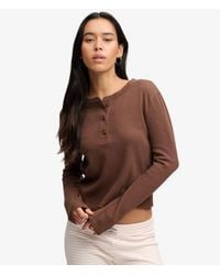 Superdry - & Co Athletic Essential Waffle Button Long Sleeve Top - Lyst