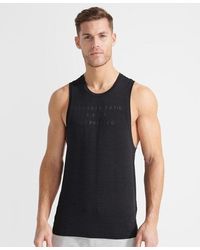 Superdry Sport Training Bootcamp Dropped Tank Top - Black
