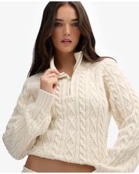 Superdry - Slim Cable Half Zip Knit Jumper - Lyst