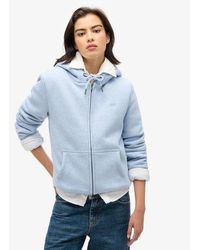 Superdry - Femme Sweat À Capuche Zippé En Peau Lainée Essential Taille - Lyst