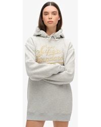 Superdry - Luxe Jurk Met Capuchon En Metallic Logo - Lyst
