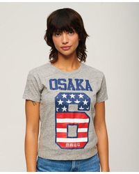 Superdry - Osaka 6 90s T-shirt Met Vlag - Lyst