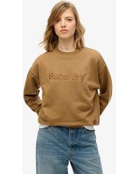 Superdry - Embroidered Core Logo Loose Crew Sweatshirt - Lyst