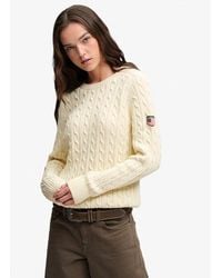 Superdry - & Co Ladies Loose Fit Cable Knit Slouchy Jumper - Lyst