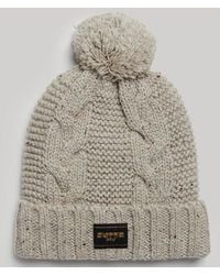 Superdry - & Co Cable Knit Beanie Hat - Lyst