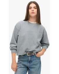 Superdry - Essential Logo Overdyed Sweatshirt - Lyst