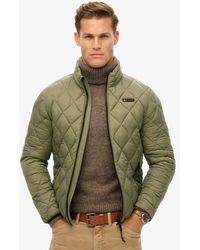Superdry - Fuji Lite Jas Met Ruitvormige Wattering - Lyst
