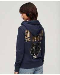 Superdry - Embellished Archived Zip Hoodie - Lyst