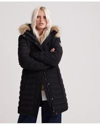 superdry womens coat fur hood