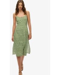Superdry - Cami Midi-jurk Met Knoopsluiting En Print - Lyst