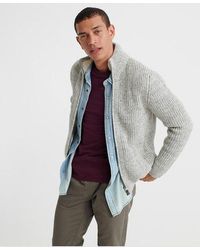 Superdry - Downhill Zip Through Cardigan Concrete Twist - Lyst