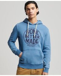 Superdry - Vintage Script Style Indigo Hoodie - Lyst