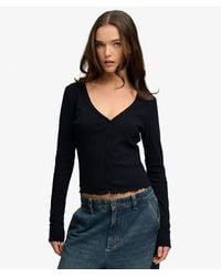 Superdry - & Co Athletic Essential Pointelle Cardigan - Lyst