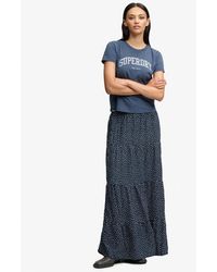 Superdry - Geweven Gelaagde Maxi Rok - Lyst