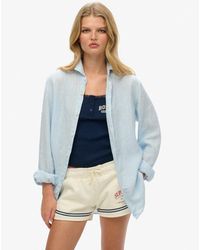 Superdry - Oversized Casual Linen Long Sleeve Shirt - Lyst