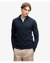 Superdry - Essential Lightweight Wool Blend Half Zip Jumper - Lyst