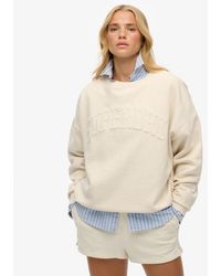 Superdry - & Co Athletic Essentials Tonal Applique Crew Sweatshirt - Lyst