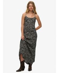 Superdry - Animal Print Bias Cut Maxi Slip Dress - Lyst