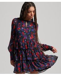 Superdry - & Co Studios Long Sleeve Ruffle Dress - Lyst