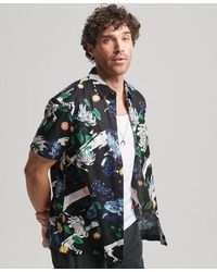 Superdry - Short Sleeve Hawaiian Shirt Black / Aya Black Floral - Lyst