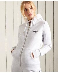 superdry grey zip hoodie women's