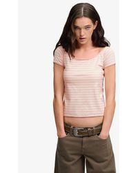 Superdry - Bardot Short Sleeve Off Shoulder Top - Lyst