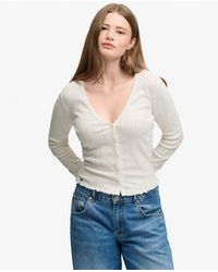 Superdry - & Co Athletic Essential Pointelle Cardigan - Lyst