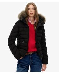 Superdry - Fuji Gewatteerde Jas Met Bontkraag - Lyst