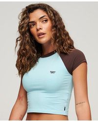 Superdry - Cropped Baseball Baby T-shirt - Lyst