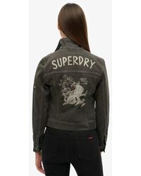 Superdry - Boxy Fit Embellished Graphic St Tropez Workwear Crop Jacket - Lyst