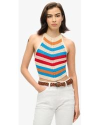 Superdry - & Co Hanky Hem Halter Crochet Top - Lyst