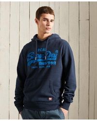 Superdry - Vintage Logo Chenille Loopback Hoodie Nautical - Lyst