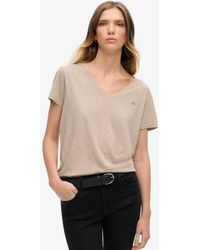 Superdry - & Co Slub Embroidered V-neck T-shirt - Lyst