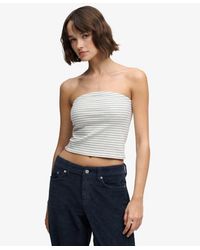 Superdry - & Co Athletic Essentials Stripe Jersey Bandeau Top - Lyst