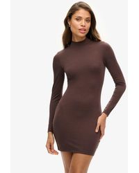 Superdry - Jersey Mini-jurk Met Hoge Hals - Lyst