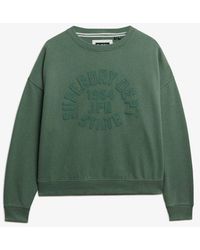 Superdry - & Co Athletic Essentials Tonal Applique Crew Sweatshirt - Lyst