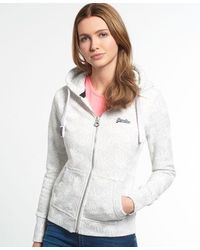 Superdry - Label All Over Print Zip Hoodie Ice Marl - Lyst