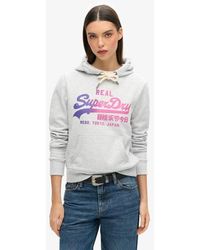 Superdry - & Co Tonal Vintage Logo Graphic Hoodie - Lyst